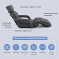 6 Position Adjustable Floor Sofa Bed, Folding Lazy Sofa Chaise Lounger Recliner with Armrests & Footrests for Living Room, Bedroom & Gaming